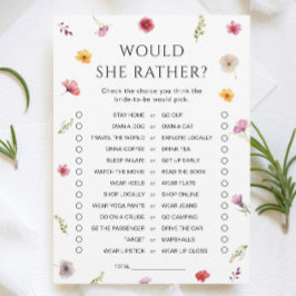 Invitación Ducha De Novias De Flores Silvestres Preferiría Ca