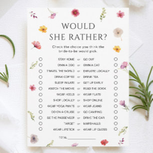 Invitación Ducha De Novias De Flores Silvestres Preferiría Ca