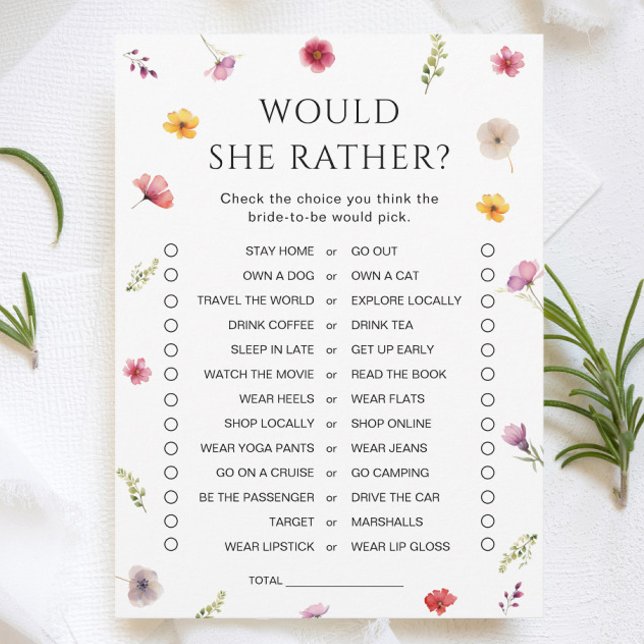 Invitación Ducha De Novias De Flores Silvestres Preferiría Ca (Subido por el creador)