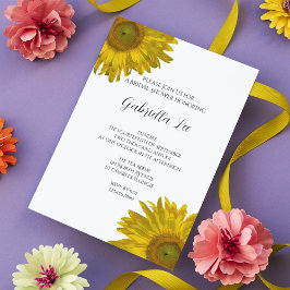 Invitación Ducha de novias de girasoles amarillos