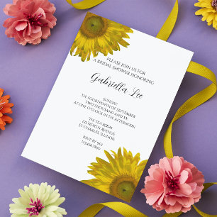 Invitación Ducha de novias de girasoles amarillos