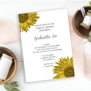 Invitación Ducha de novias de girasoles amarillos