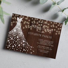 Invitación ducha de novias de grano rústico de boda