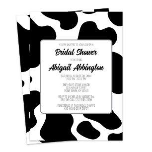 Invitación Ducha de novias de impresión de vaca