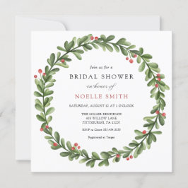 Invitación Ducha de novias de invierno verde