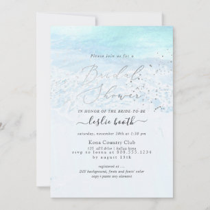 Invitación Ducha de novias de la línea azul cristalino de Pix