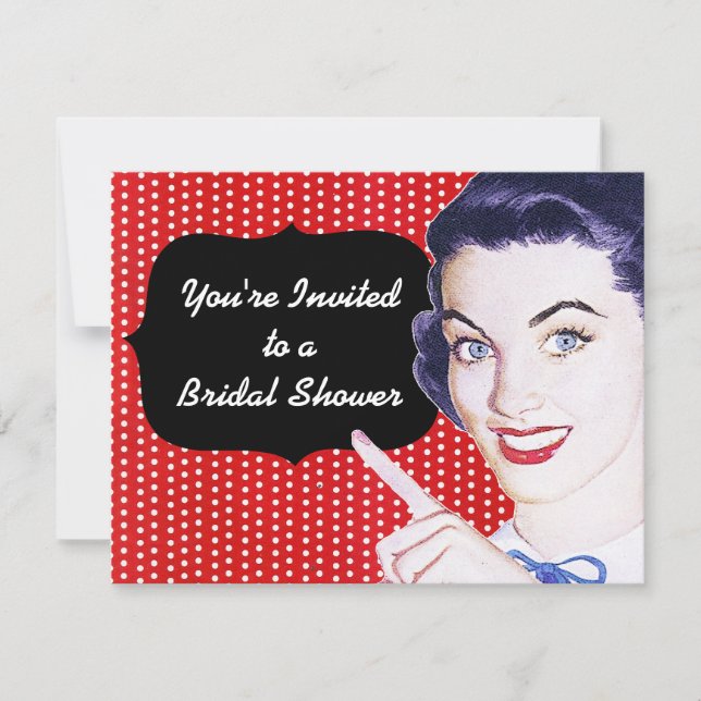 Invitación Ducha de novias de los años 1950 (Anverso)