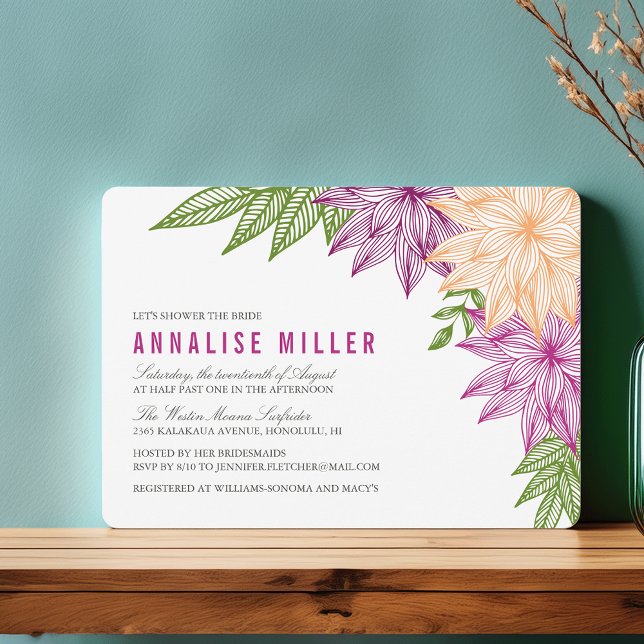 Invitación Ducha de novias de los Brights tropicales (Subido por el creador)