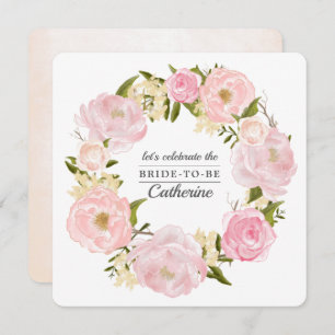 Invitación Ducha de novias de los peones rosados de Rubor