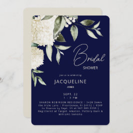 Invitación Ducha de novias de marea blanca marina y crema
