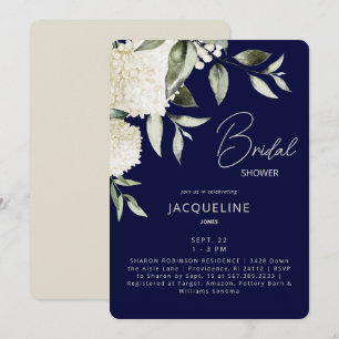 Invitación Ducha de novias de marea blanca marina y crema
