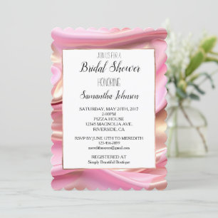 Invitación Ducha de novias de oro rosado