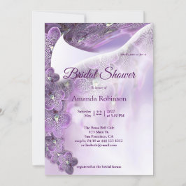 Invitación Ducha de novias de orquídeas violetas suaves