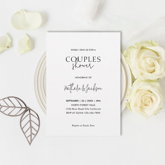 Invitación Ducha De Novias De Parejas Negras Y Blancas (Subido por el creador)