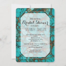 Invitación Ducha de novias de piedra turquesa