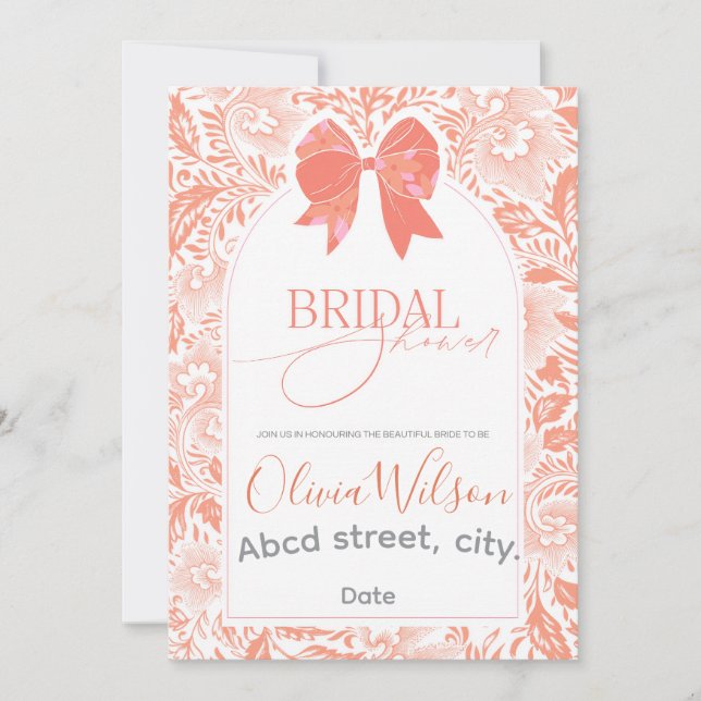 Invitación Ducha de novias de pileta (Anverso)