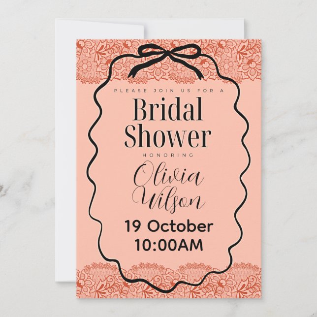 Invitación Ducha de novias de pileta (Anverso)