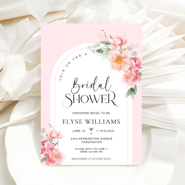 Invitación Ducha de novias de Piper Floral (Piper Peony Floral Bridal Shower Invitation )