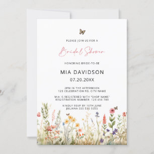 Invitación Ducha de novias de primavera de flores silvestres