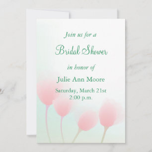 Invitación Ducha de novias de tulipanes rosa suave