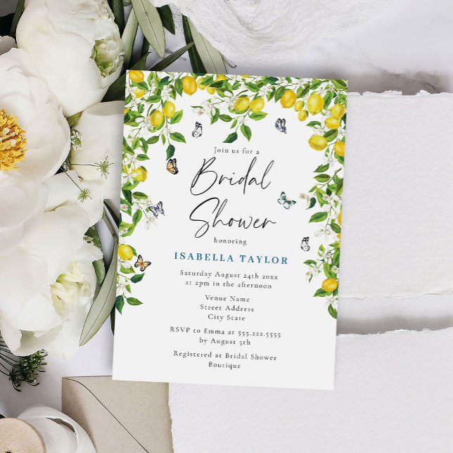 Invitación Ducha de novias de verano Citrus Lemon (Subido por el creador)