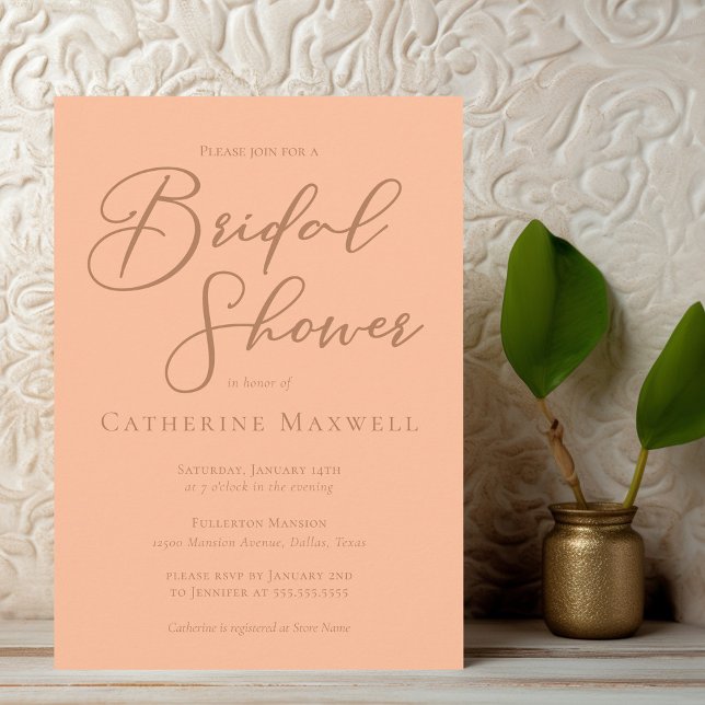 Invitación Ducha de novias de verano con escritura Minimalist (Subido por el creador)
