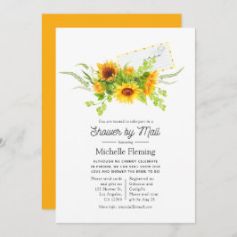 Invitación Ducha de novias de verano con girasol por correo