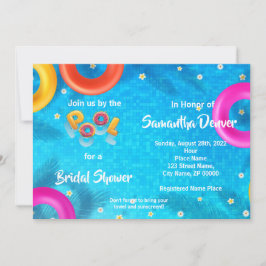 Invitación Ducha de novias de verano junto a la piscina
