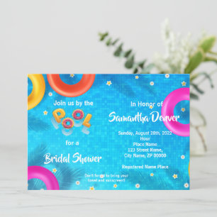 Invitación Ducha de novias de verano junto a la piscina