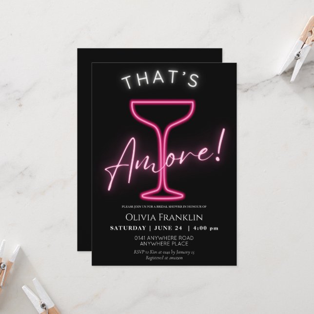 Invitación Ducha de novias de verano neón (Anverso/Reverso In Situ)