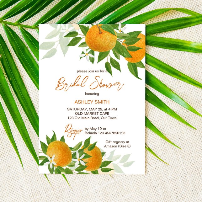 Invitación Ducha de novias de verano para naranjas de Citrus (Subido por el creador)