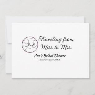Invitación Ducha de novias de viaje añada fecha de caducidad