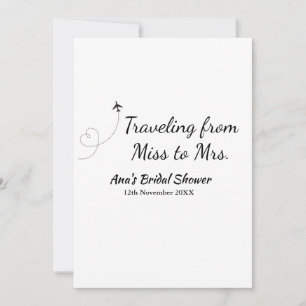 Invitación Ducha de novias de viaje añada fecha de caducidad