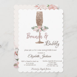 Invitación Ducha de novias de vidrio de Purpurina de brunch y