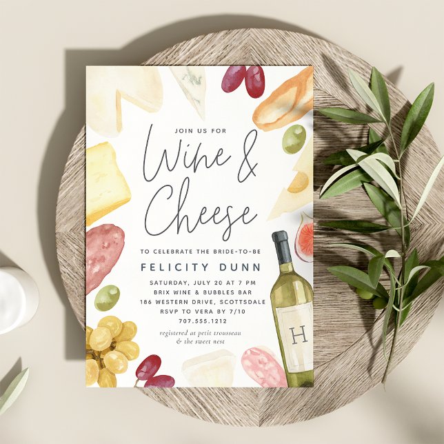 Invitación Ducha de novias de vino y queso charcuterie (Subido por el creador)