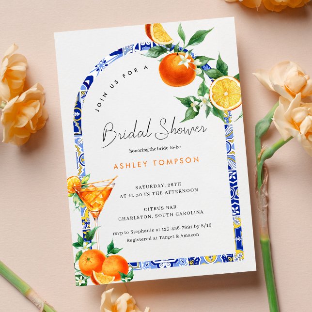 Invitación Ducha de novias del Arco Boho Mediterráneo Spritz (Subido por el creador)