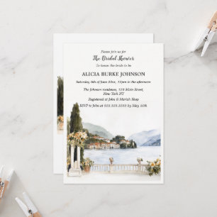Invitación Ducha de novias del lago italiano Como