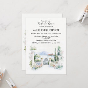 Invitación Ducha de novias del lago italiano Como