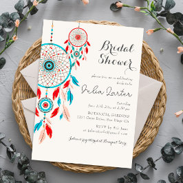Invitación Ducha de novias Dreamcatcher para la pluma Tribal