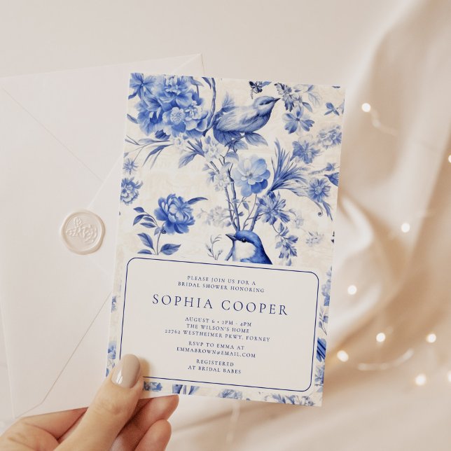 Invitación Ducha de novias en Chinoiserie azul y blanco (Subido por el creador)
