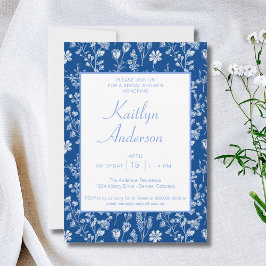 Invitación Ducha de novias en Chinoiserie azul y blanco