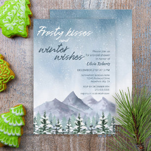 Invitación Ducha de novias en el bosque de montaña Snowy