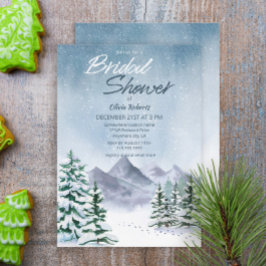 Invitación Ducha de novias en el bosque de montaña Snowy