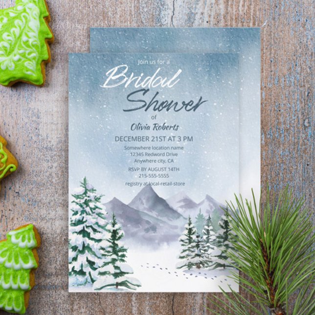 Invitación Ducha de novias en el bosque de montaña Snowy (Subido por el creador)