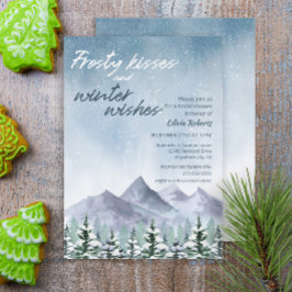Invitación Ducha de novias en el bosque de montaña Snowy