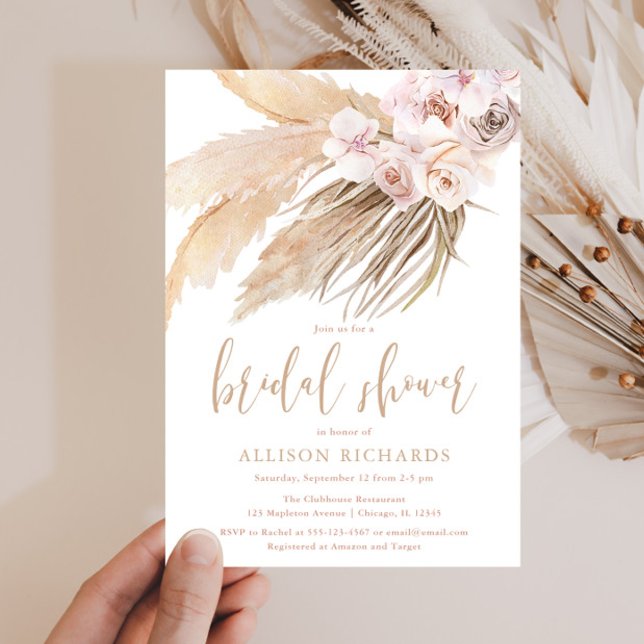 Invitación Ducha de novias en el desierto bohemio de pampas (Subido por el creador)