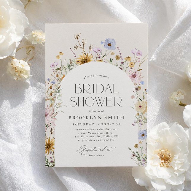 Invitación Ducha de novias en flor salvaje de primavera (Subido por el creador)