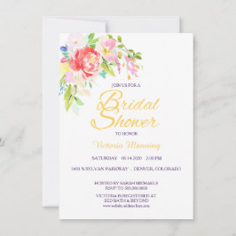 Invitación Ducha de novias en la frontera de Bouquet de prima