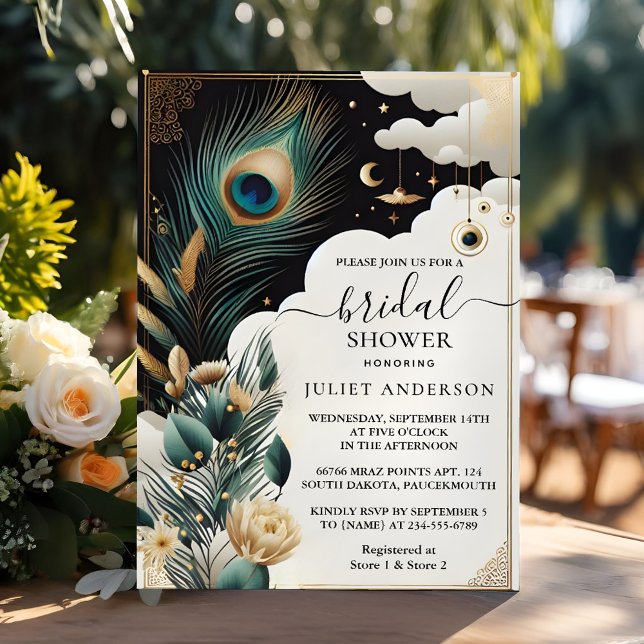 Invitación Ducha de novias en la nube rusa de cielo asiático (Subido por el creador)