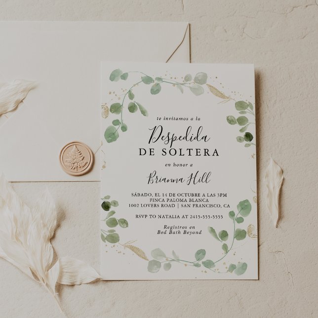 Invitación Ducha de Novias Española de Confetti de Oro Eucaly (Subido por el creador)